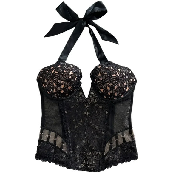 Victorias Secret Floral Zip Bustier Corset - Picture 2 of 7